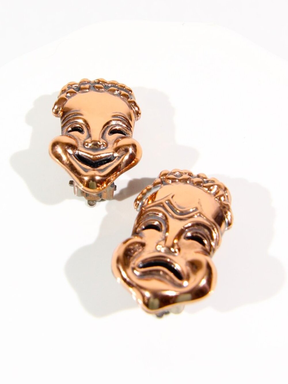 Vintage Renoir "Curtain Call" Copper Clip-On Earrings.
